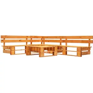 vidaXL Canapés de jardin palette 4 pcs bois marron miel pas cher