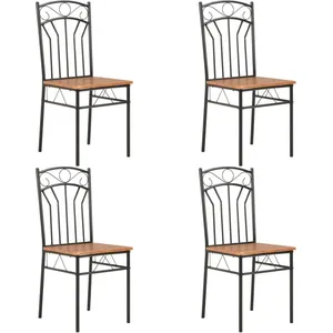 Comparateur de prix : vidaXL Chaises à manger lot de 4 marron MDF