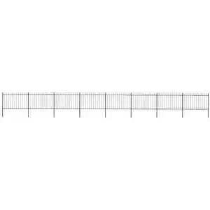 Comparateur de prix : vidaXL Clôture de jardin avec dessus en cerceau Acier 13,6x1,2 m Noir