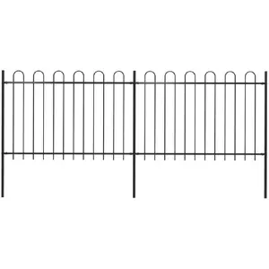 Comparateur de prix : vidaXL Clôture de jardin avec dessus en cerceau Acier 3,4 x 1,2 m Noir