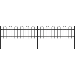 Comparateur de prix : vidaXL Clôture de jardin avec dessus en cerceau Acier 3,4 x 0,6 m Noir