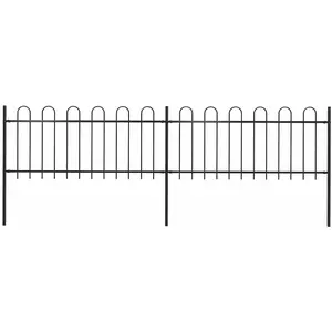Comparateur de prix : vidaXL Clôture de jardin avec dessus en cerceau Acier 3,4 x 0,8 m Noir