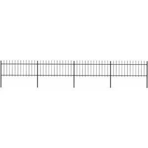 Comparateur de prix : vidaXL Clôture de jardin avec dessus en lance Acier 6,8x0,8 m Noir