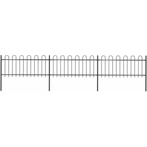 Comparateur de prix : vidaXL Clôture de jardin avec dessus en cerceau Acier 5,1 x 0,8 m Noir