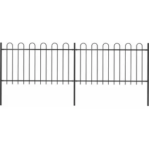 Comparateur de prix : vidaXL Clôture de jardin avec dessus en cerceau Acier 3,4 x 1 m Noir