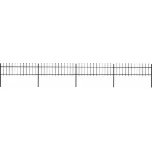 Comparateur de prix : vidaXL Clôture de jardin avec dessus en lance Acier 6,8 x 0,6 m Noir