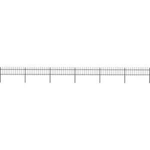 Comparateur de prix : vidaXL Clôture de jardin avec dessus en lance Acier 10,2 x 0,6 m Noir