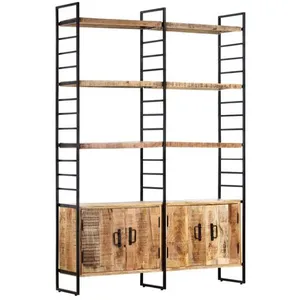 Comparateur de prix : vidaXL Bibliothèque à 4 niveaux 124x30x180 cm Bois de manguier brut
