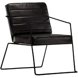 vidaXL Fauteuil Noir Cuir véritable pas cher