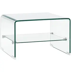 Comparateur de prix : vidaXL Table basse Clair 50 x 45 x 33 cm Verre trempé