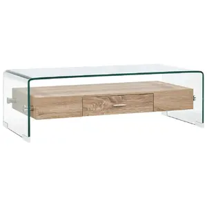 Comparateur de prix : vidaXL Table basse Clair 98 x 45 x 31 cm Verre trempé