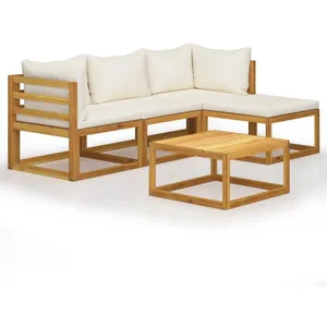 Comparateur de prix : vidaXL Salon de jardin 5 pcs avec coussins Bois d'acacia solide