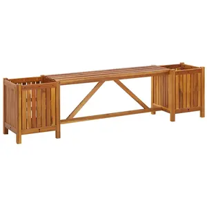 vidaXL Banc de jardin avec 2 jardinières 150x30x40 cm Bois d'acacia pas cher