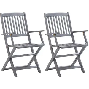 vidaXL Chaises pliables d'extérieur 2 pcs Bois d'acacia solide pas cher