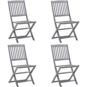 vidaXL Vidaxl Chaises Pliables D'extérieur Lot De 4 Bois D'acacia Solide pas cher