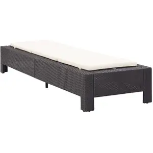 vidaXL Transat avec coussin Noir Résine tressée pas cher