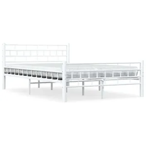 vidaXL Cadre de lit Blanc Métal 140 x 200 cm pas cher