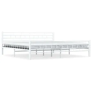 vidaXL Cadre de lit Blanc Métal 200 x 200 cm pas cher