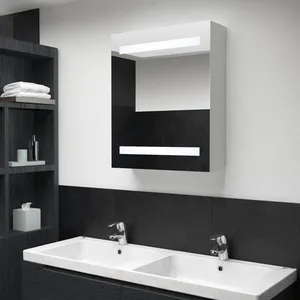 Comparateur de prix : vidaXL Armoire de salle de bain à miroir LED 50x13,5x60 cm