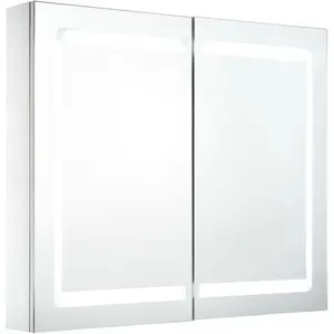 Comparateur de prix : Vidaxl - Armoire de salle de bain à miroir led 80x12,2x68 cm Blanc