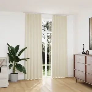 Comparateur de prix : vidaXL Rideaux occultants avec crochets 2 pcs Velours Crème 140x245 cm