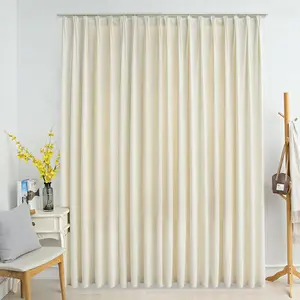 Comparateur de prix : vidaXL Rideau occultant avec crochets Velours Crème 290x245 cm