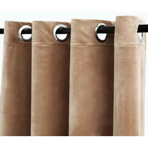 Comparateur de prix : vidaXL Rideaux occultants avec anneaux 2 pcs Velours Beige 140x225 cm
