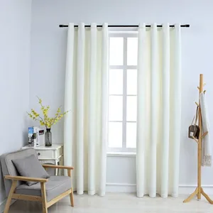 Comparateur de prix : vidaXL Rideaux occultants avec anneaux 2 pcs Velours Crème 140x225 cm