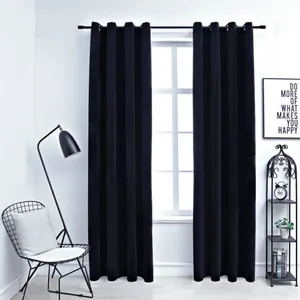 Comparateur de prix : vidaXL Rideaux occultants avec anneaux 2 pcs Velours Noir 140x245 cm