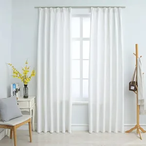 Comparateur de prix : vidaXL Rideaux occultants avec crochets 2 pcs Blanc cassé 140x175 cm
