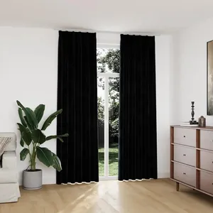 Comparateur de prix : vidaXL Rideaux occultants avec crochets 2 pcs Velours Noir 140x245 cm