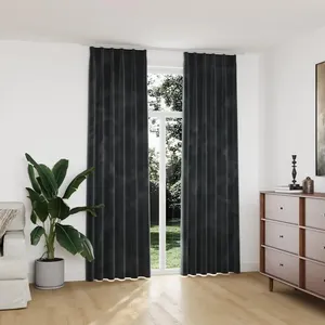 Comparateur de prix : vidaXL Rideaux occultants et crochet 2pcs Velours Anthracite 140x245cm