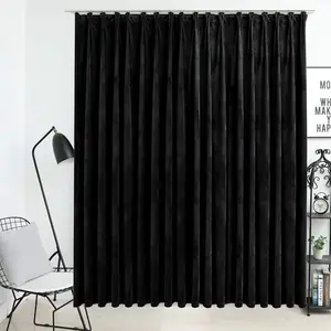 Comparateur de prix : vidaXL Rideau occultant avec crochets Velours Noir 290x245 cm