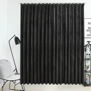 Comparateur de prix : vidaXL Rideau occultant avec crochets Velours Anthracite 290x245 cm