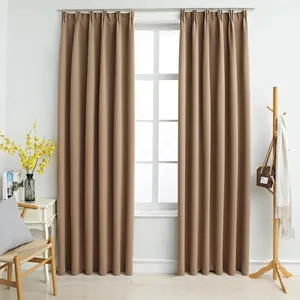 Comparateur de prix : vidaXL Rideaux occultants avec crochets 2 pcs Taupe 140x175 cm