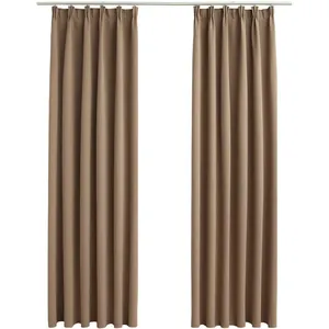 Comparateur de prix : vidaXL Rideaux occultants avec crochets 2 pcs Taupe 140x245 cm
