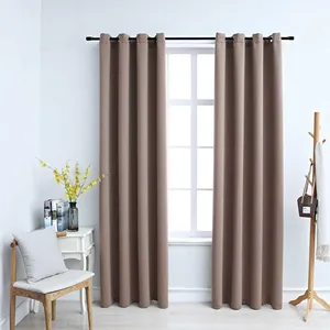 Comparateur de prix : vidaXL Rideaux occultants avec anneaux en métal 2 pcs Taupe 140x225 cm