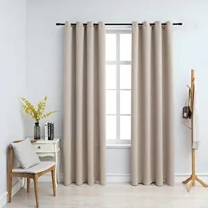 Comparateur de prix : vidaXL Rideaux occultants avec anneaux en métal 2 pcs Beige 140x225 cm
