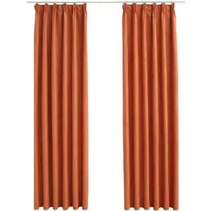Comparateur de prix : vidaXL Rideaux occultants avec crochets 2 pcs Rouille 140x245 cm