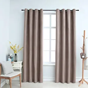 Comparateur de prix : vidaXL Rideaux occultants avec anneaux en métal 2 pcs Taupe 140x175 cm