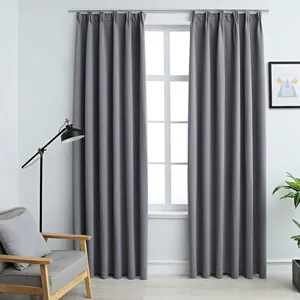 Comparateur de prix : vidaXL Rideaux occultants avec crochets 2 pcs Gris 140x245 cm