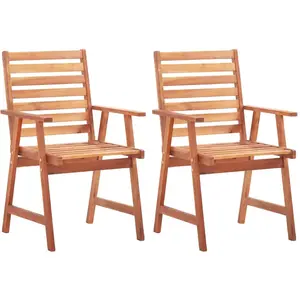 vidaXL Chaises de salle à manger d'extérieur 2pcs Bois d'acacia massif pas cher