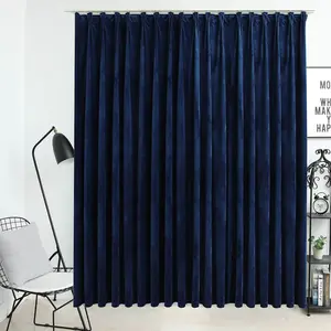 Comparateur de prix : vidaXL Rideau occultant avec crochets Velours Bleu foncé 290x245 cm