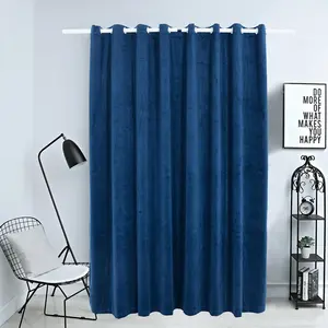 Comparateur de prix : vidaXL Rideau occultant et anneaux Velours Bleu foncé 290x245 cm