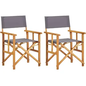 vidaXL Vidaxl Chaises De Metteur En Scène Lot De 2 Bois Massif D'acacia pas cher