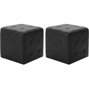 Comparateur de prix : vidaXL Poufs 2 pcs Noir 30 x 30 x 30 cm Similicuir