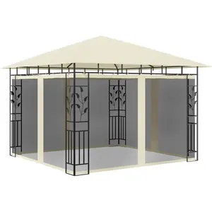 Comparateur de prix : vidaXL Belvédère avec moustiquaire 3x3x2,73 m Crème 180 g/m²