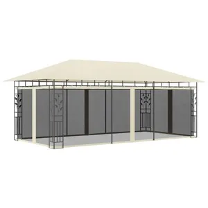Comparateur de prix : vidaXL Belvédère avec moustiquaire 6x3x2,73 m Crème