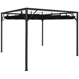 Comparateur de prix : vidaXL Chapiteau de jardin avec auvent rétractable 3x3 m Anthracite