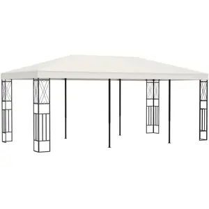 vidaXL Belvédère 3x6 m Crème Tissu pas cher